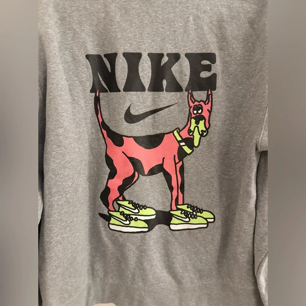 Nike SB Graphic Hoodie XL Gray Cartoon Dog Streetwear Y2K Skate - Picture 8 of 9